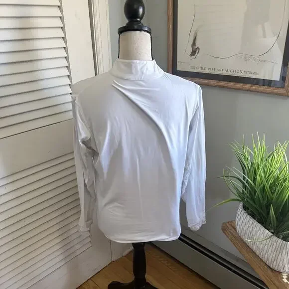 The Tailored Sportsman Top Womens Large White 1/4 Zip Pullover Equestrian Riding - Picture 3 of 8